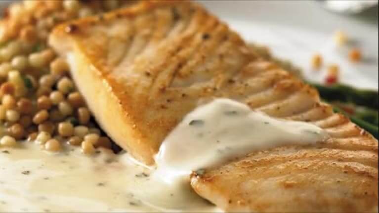 Delicious dish served with sauces