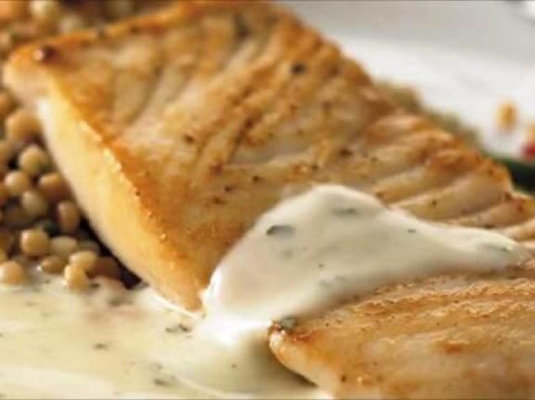 Delicious dish served with sauces